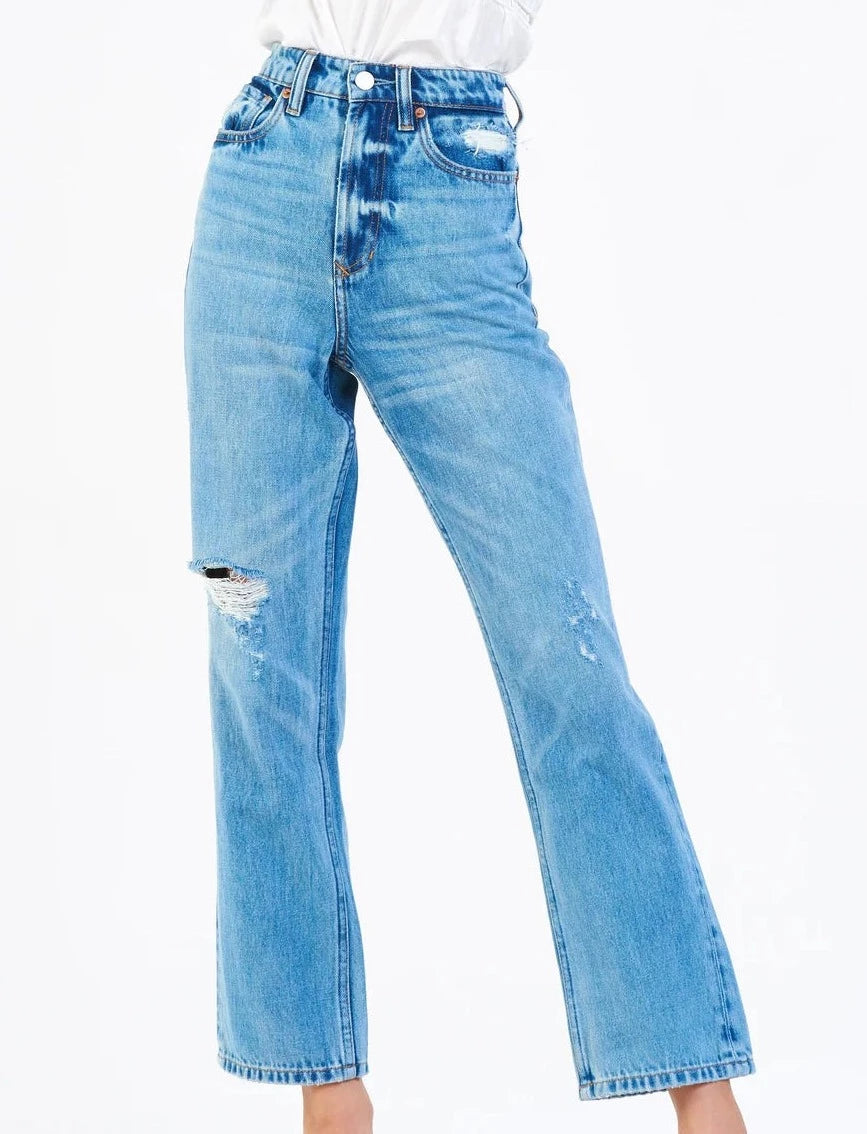 90's HIGH RISE FLARE JEANS