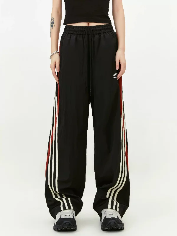 Elastic Sporty Striped Track Pants