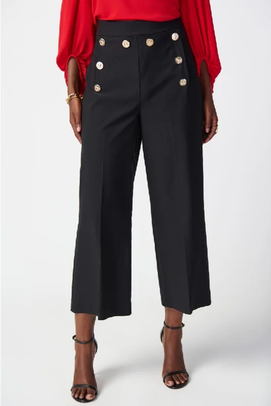 Joseph Ribkoff Button Accents Pull On Sailor Culotte Pants 241166