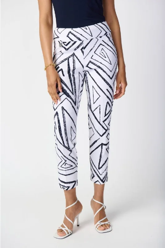 Joseph Ribkoff Geometric Print Pull On Cropped Pants 241271