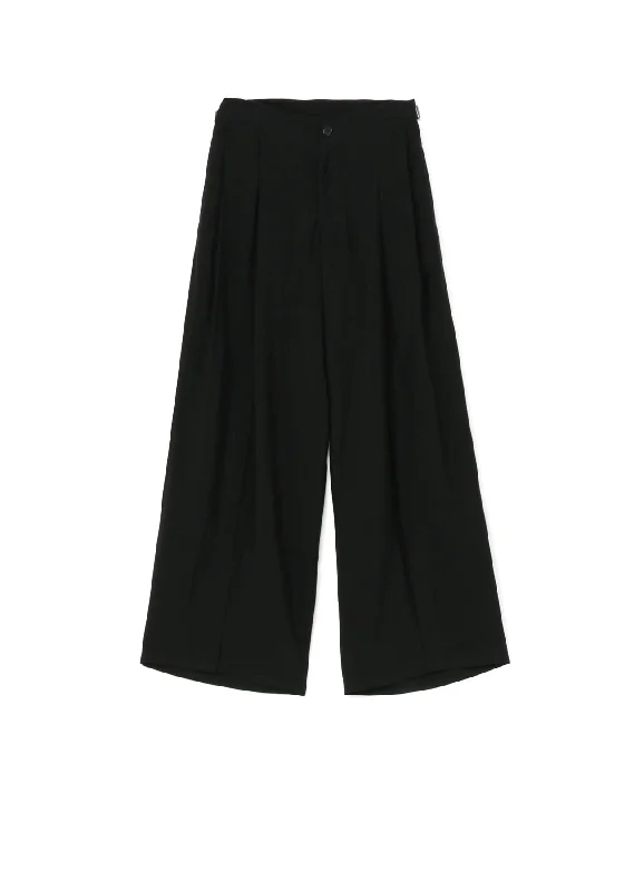 Ly/Cu Gabardine A Open Front Hem Wide Pants