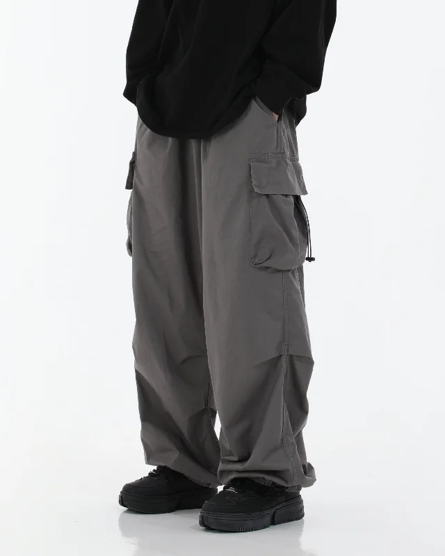 Drawstring Loose Parachute Pants