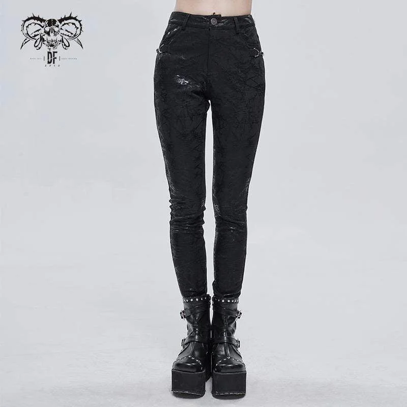 Women's Gothic Dendritic Pattern Slim Fitted Pants