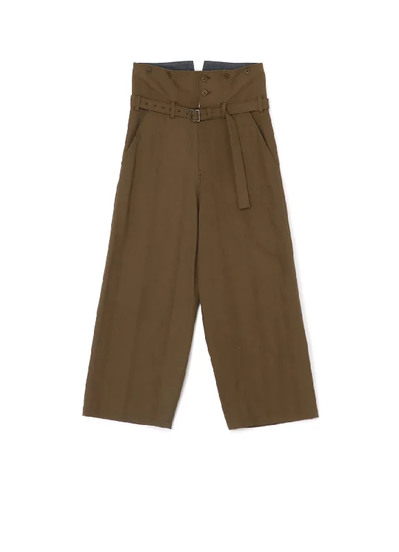 DOBBY CHINO BELTED HIGH WAIST PANTS