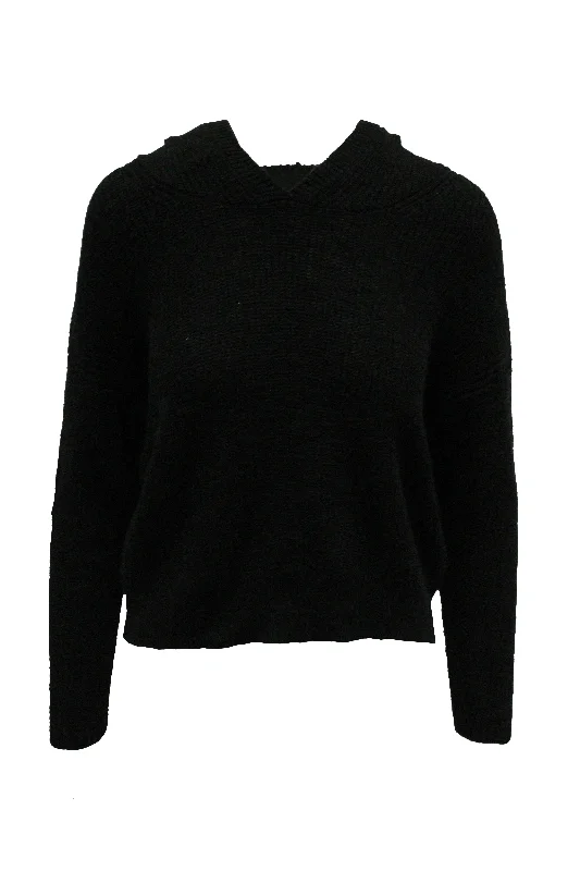 James Perse Hooded Sweater in Black Cotton