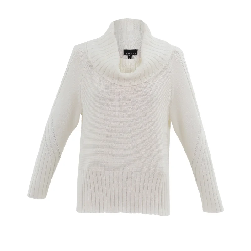 Marble Cowl Neck Sweater Ivory