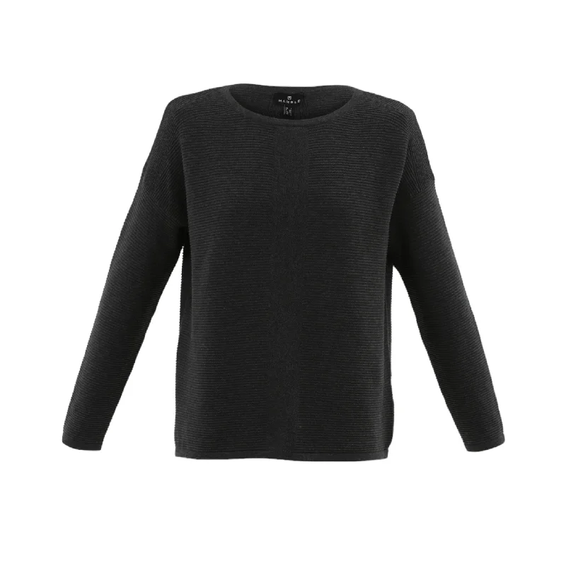 Marble Ribbed Sweater Charcoal