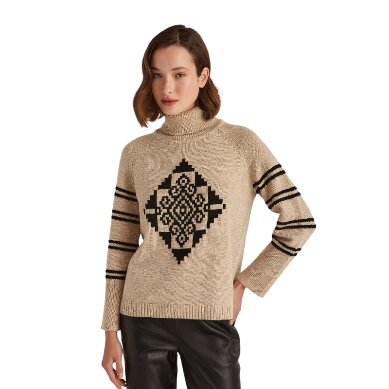 Marina V High Neck Sweater Beige