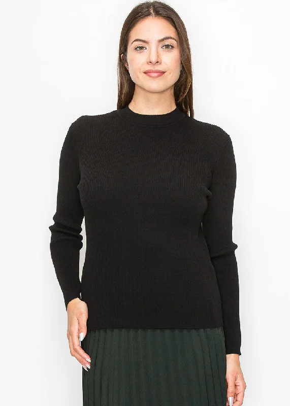 Timeless Black Ribbed Sweater