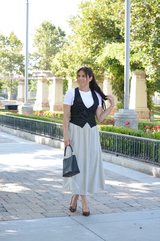 Brittany Khaki Maxi Skirt