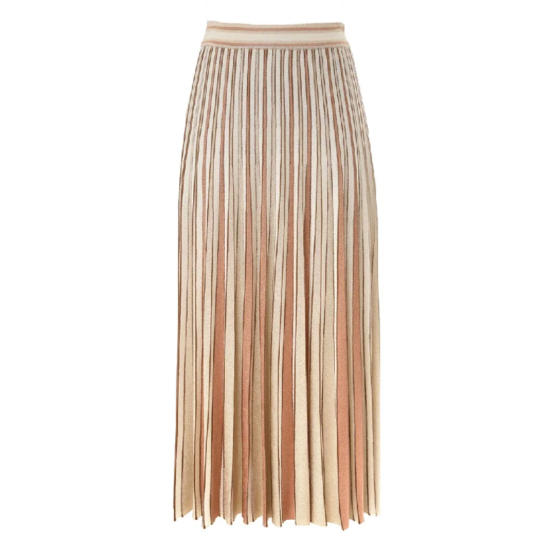 Crush Metallic Stripe Skirt