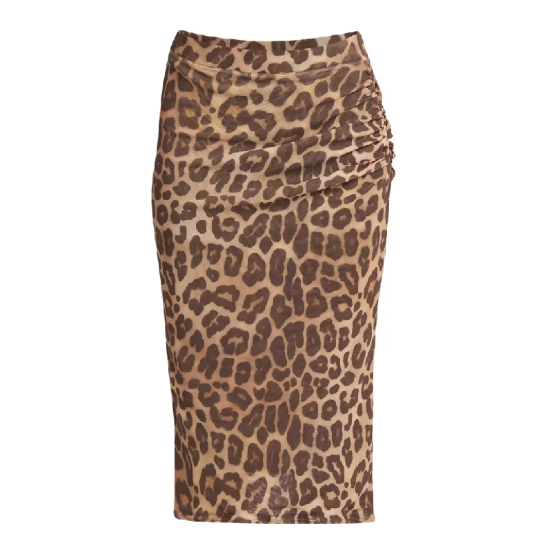 Leopard Mesh Skirt