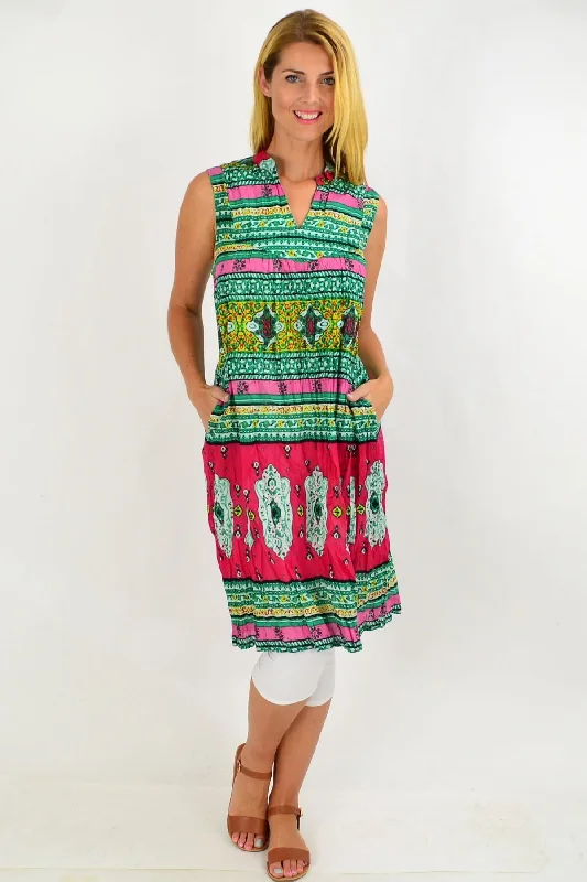 Oriental Green Line Tunic Dress