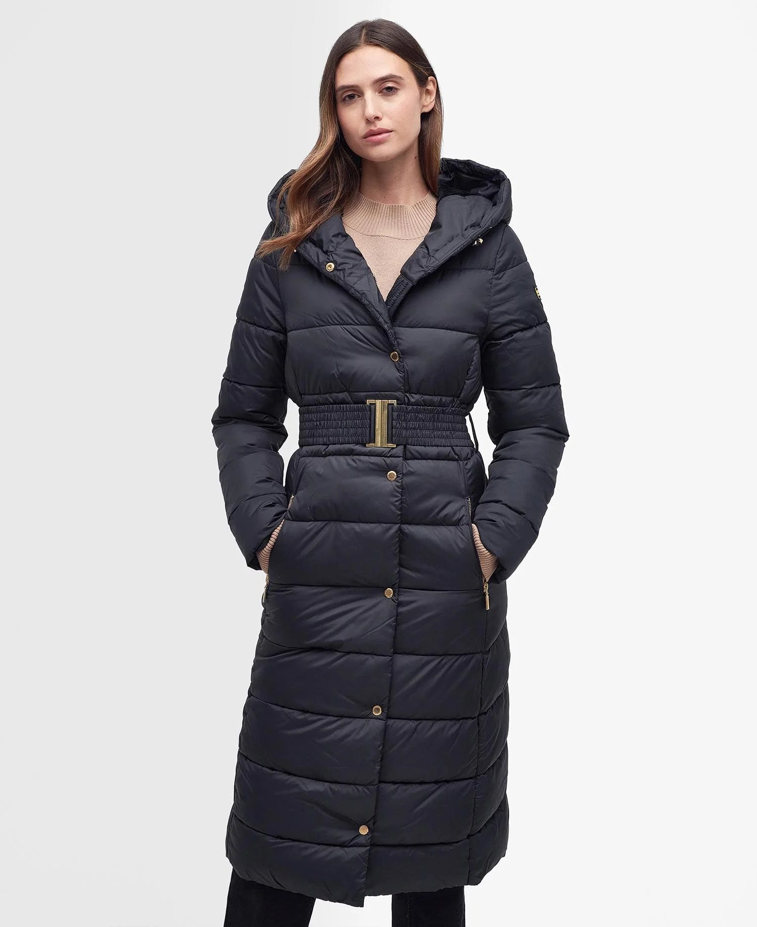 Barbour International Track Line Puffer Coat - Black