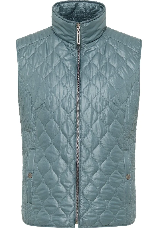 Barbara Lebek Womens Gilet with Hood- Ice Blue