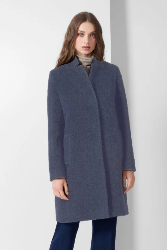 Alpaca & Wool Coat with Inverted Notch Collar 54001