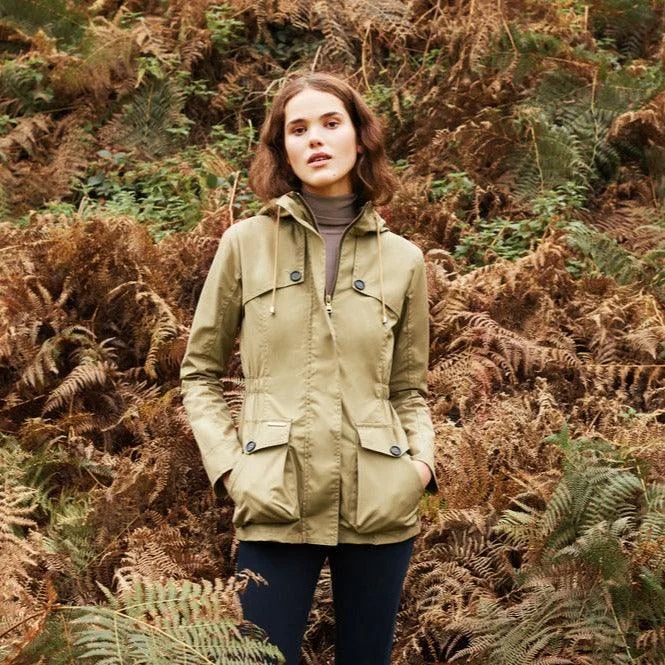 Troy Ladies Wax Parka Jacket - Khaki or camo