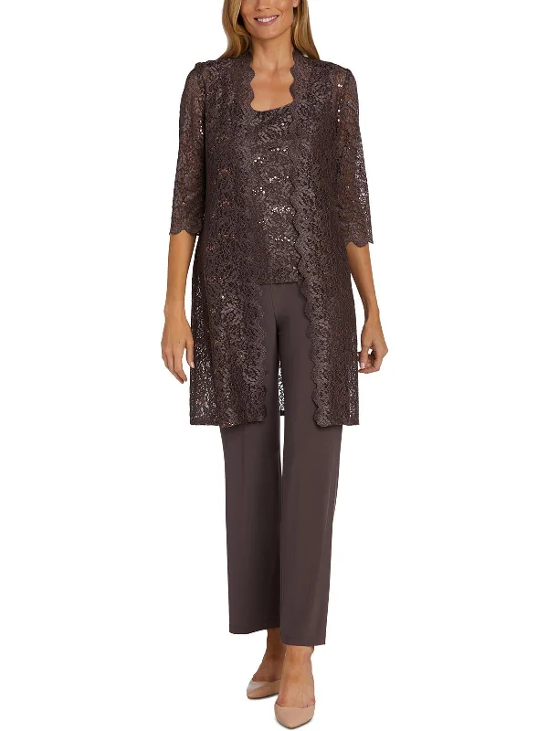 Womens 3PC Lace Pant Suit