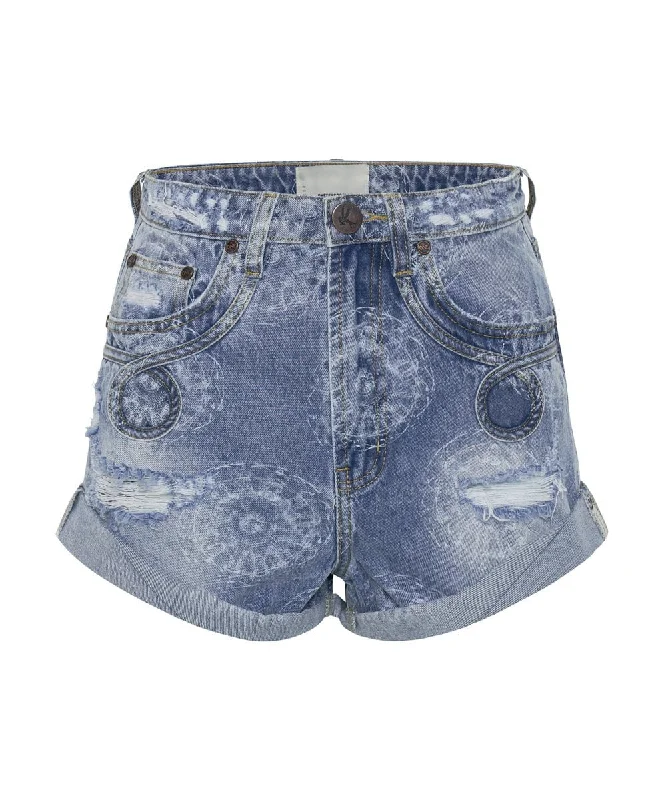 Bandit High Waist Denim Shorts Misty Cymatic