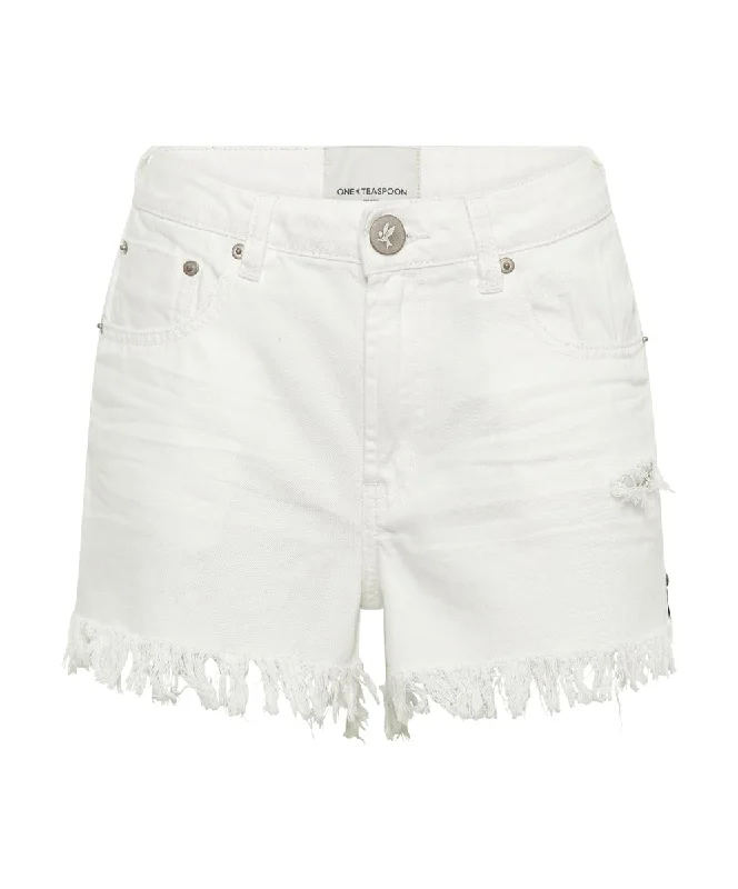 Bonitas High Waist Denim Shorts White Beauty