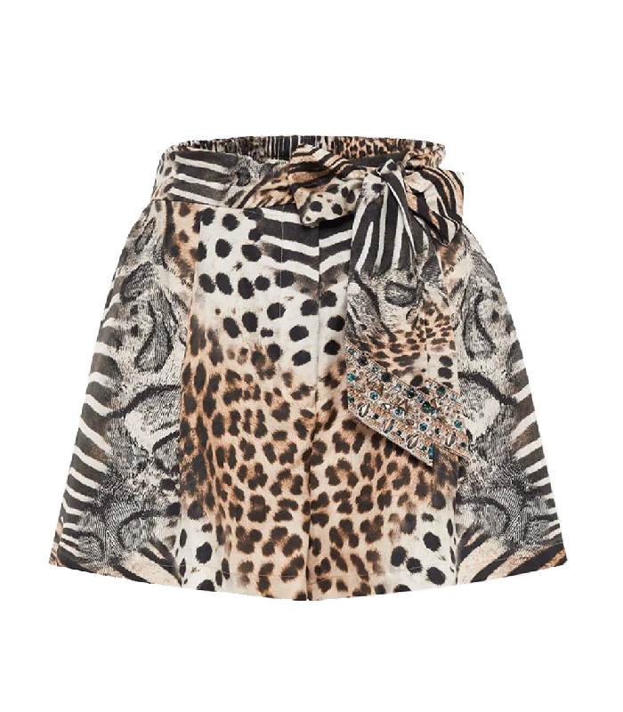 For The Love Of Leo Belted Tuck Front Shorts