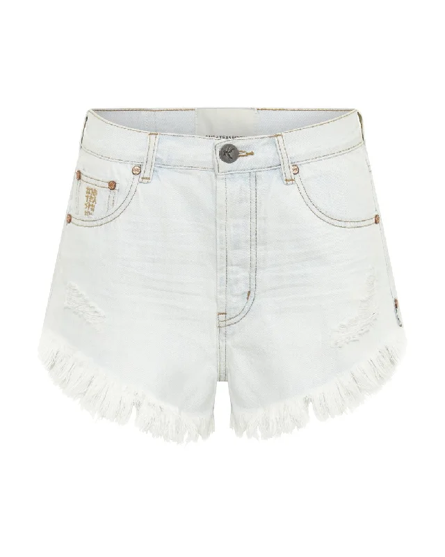 Outlaws Mid Waist Denim Shorts Bel Air Blue