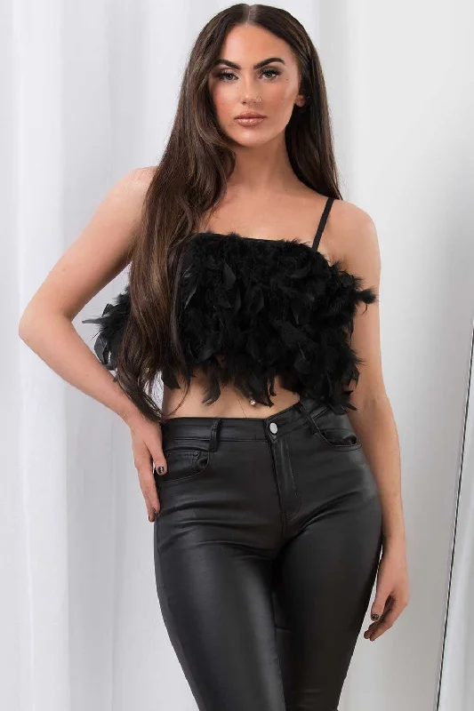 Black Feather Top