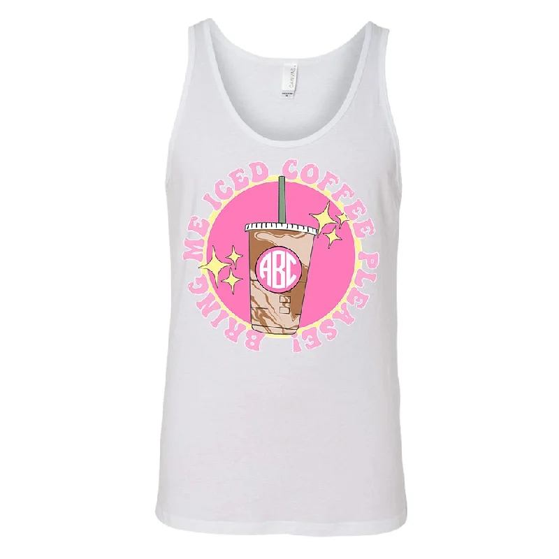 Monogrammed 'Bring Me Iced Coffee' Premium Tank Top