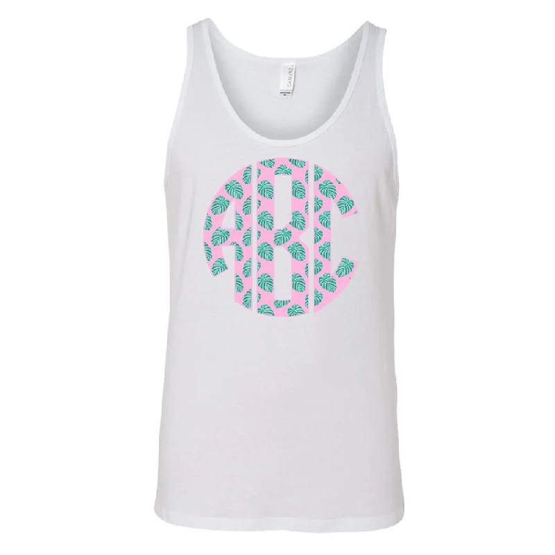 Monogrammed 'Palm Print' Big Print Premium Tank Top